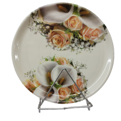 Yellow Rose Printed Melamine Dinner Plate