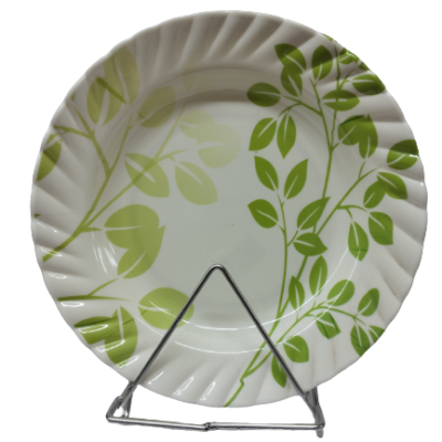 Green Leaf Printed Melamine Dinner Plate