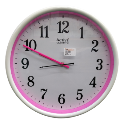 Brand active pink round wall clock