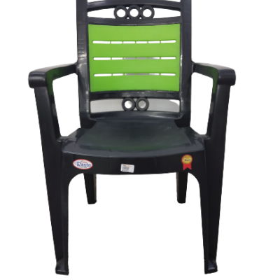 Brand Resto Green With Black Plastic School  Garden Chair