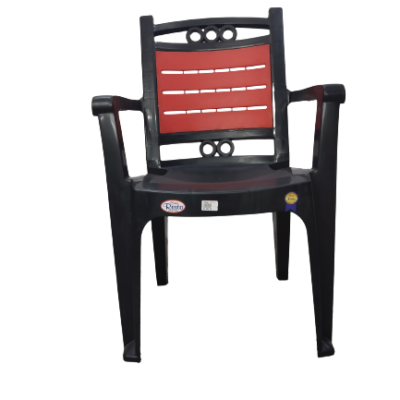 Brand Resto  Black With Red Plastic School  Garden Chair