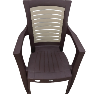 Brand Supreme Brown With Dark Beige Plastic Chair